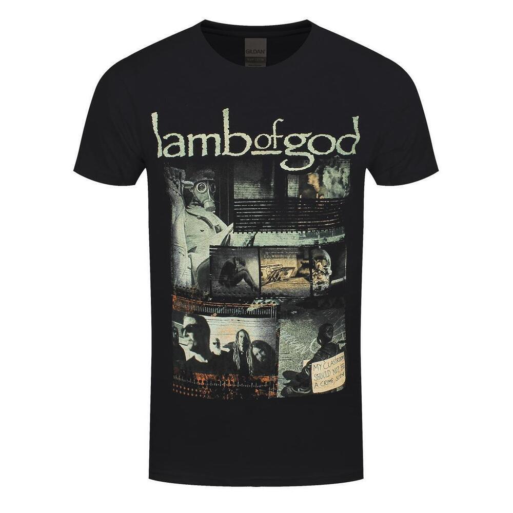 Lamb Of God Album Collage Mens Black Tshirt